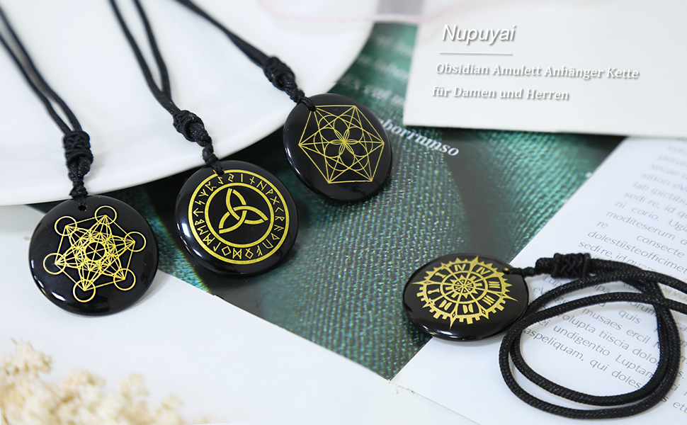 Obsidian Stein Halskette Talisman Heilstein Kette