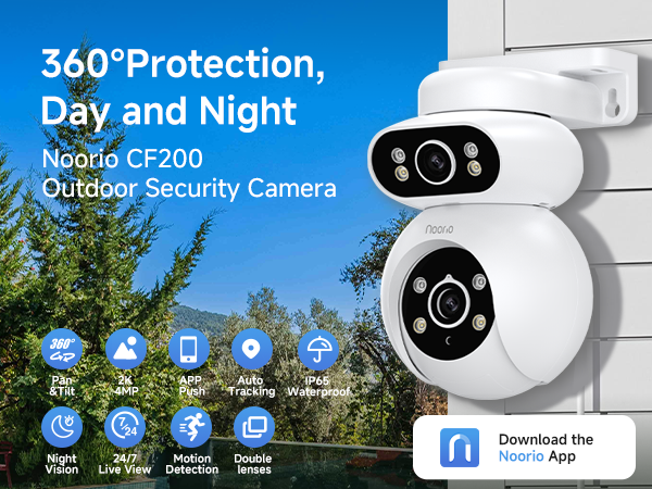 noorio 防犯カメラ 2K 16G Amazon.com : Noorio Dual Lens 2K Security Camera Outdoor