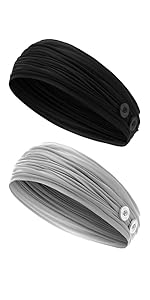 Beaute Galleria 2 Pieces Headbands with Buttons for Mask