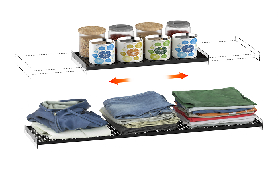 SlimmKISS Expandable Closet Organizer Shelves, Adjustable