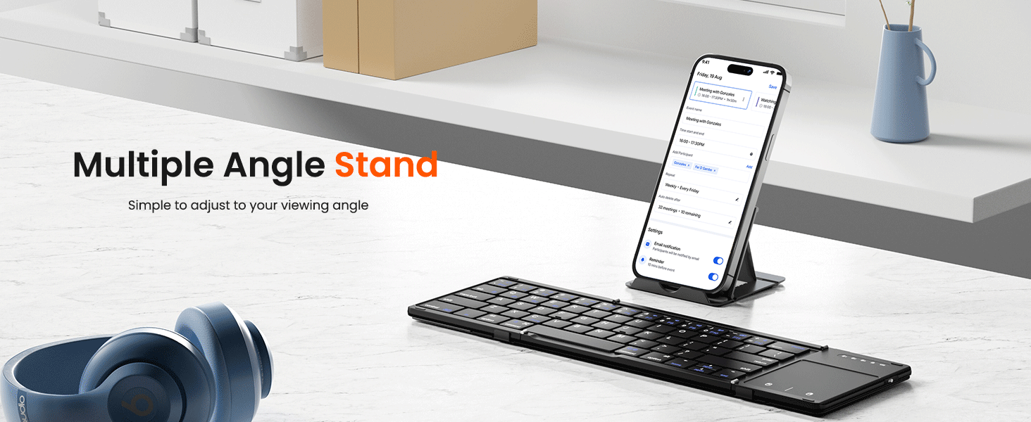 foldable bluetooth keyboard with touchpad