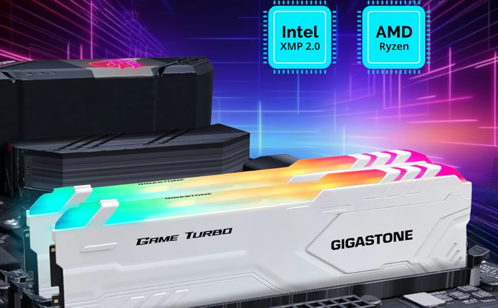RGB DDR4 RAM】GIGASTONE Game TURBO 16GB Kit (2x8GB) DDR4 3200MHz