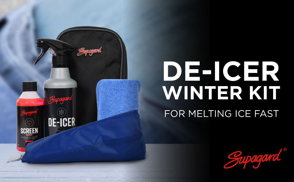 Supagard De Icer Winter Kit for Melting Ice Fast Premium Car Care deicer kit with 250ml Screen