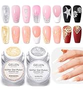 GELLEN Painting Gel for Nails, Metal Platinum Reflective Glitter Gold Gel Polish Drawing French-t...