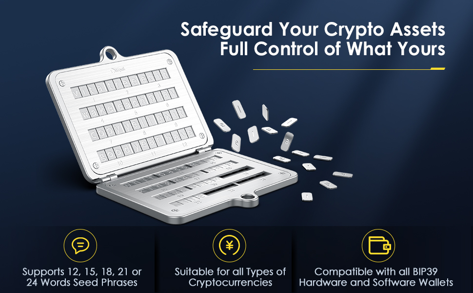 crypto seed phrase storage backup metal steel 316 stainless 12 15 18 24 words recovery