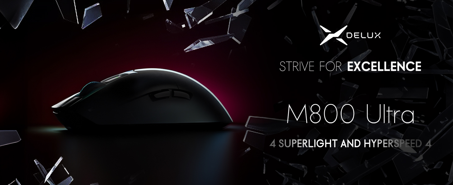 Amazon.com: DeLUX M800 Ultra Wireless Gaming Mouse, Nordic 52840 MCU ...