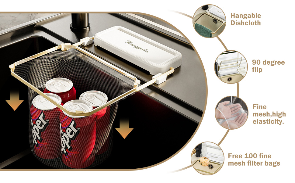 meshmate waste rack,waste away mesh rack for sink bathroom,mesh mate rotatable kitchen sink