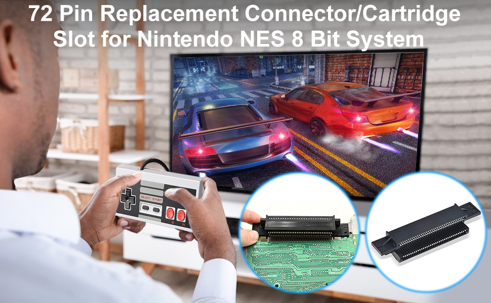 SUNJOYCO NES Cartridge Slot, 72 Pin Connector and 3.8mm