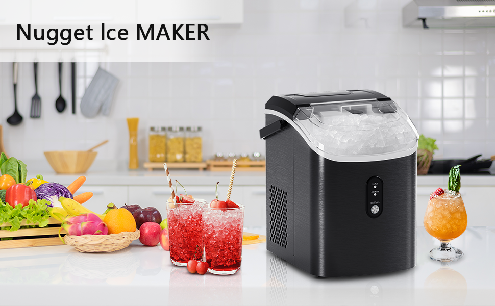 Kndko Nugget Ice Maker Countertop,10,000pcs/33lbs/Day