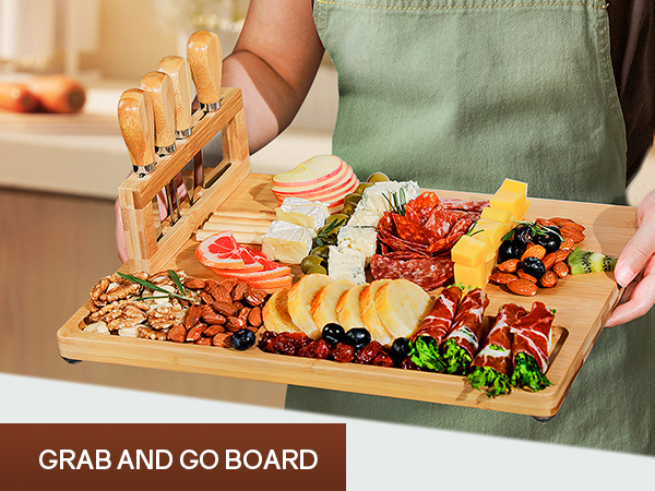 Amazon.com | Easoger Cheese Board and Knife Set - Extra Large