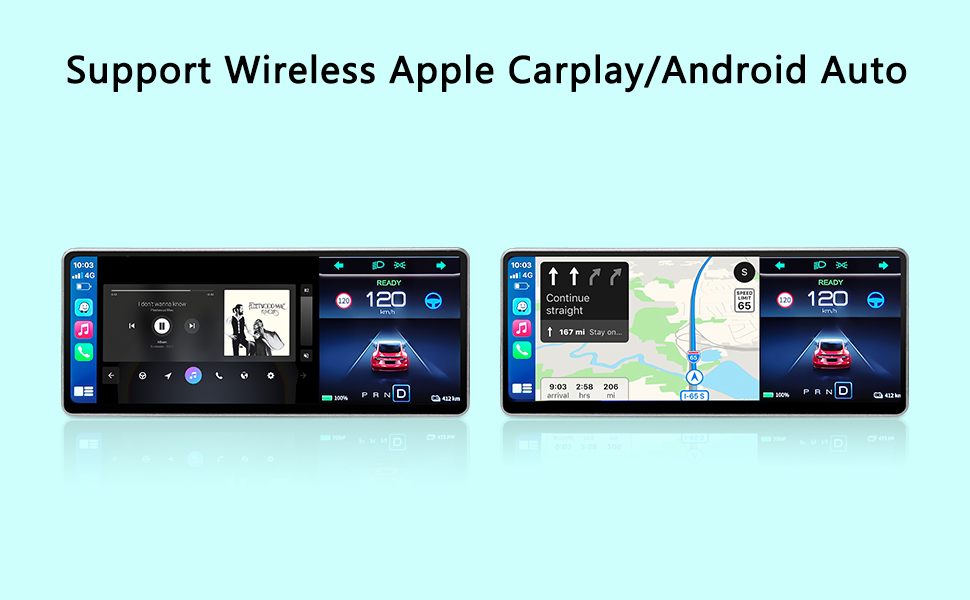 Tesla Head Up Display for Model Y/3 Carplay Steering Wheel Control