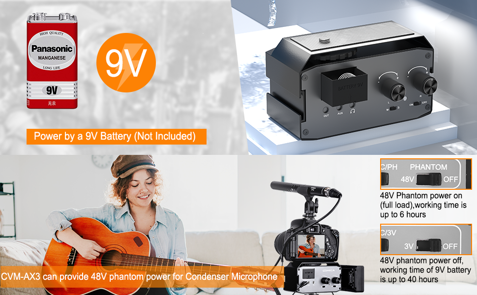 comica XLR Audio Mixer, CVMAX3 Dual XLR/6.35mm/3.5mm