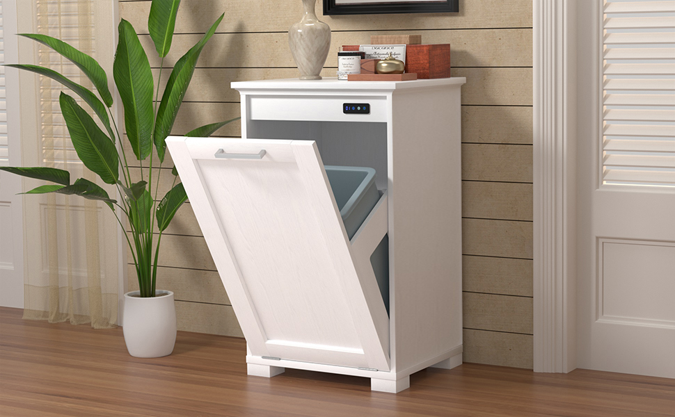 trash cabinet white