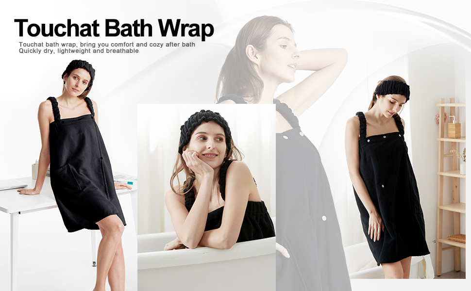 Towel Wrap Bath Wrap Towels for Women with Straps Adjustable with Lightweight Body
