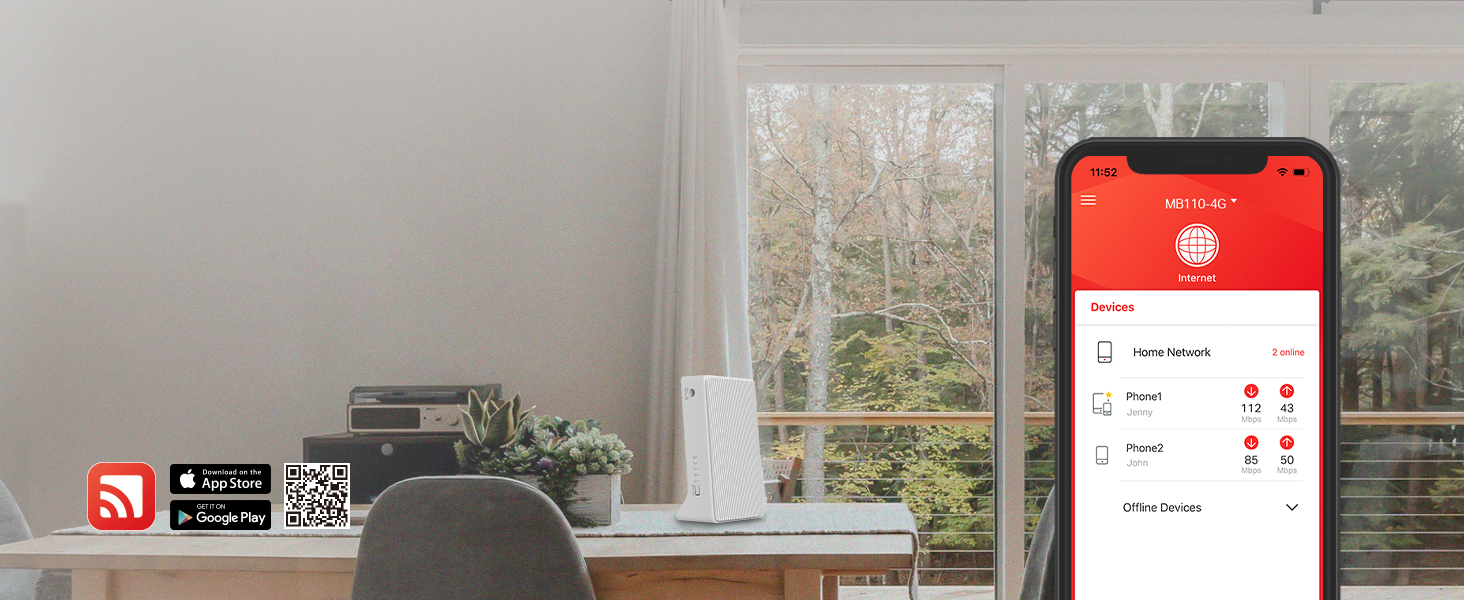 MB110-4G - Router 4G LTE 300 Mbps, Funciona con Tarjeta SIM