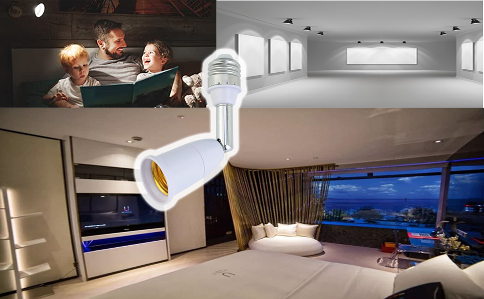 Borju Light Socket Extender [2Pack], 4.5 Inch Light Socket Extension