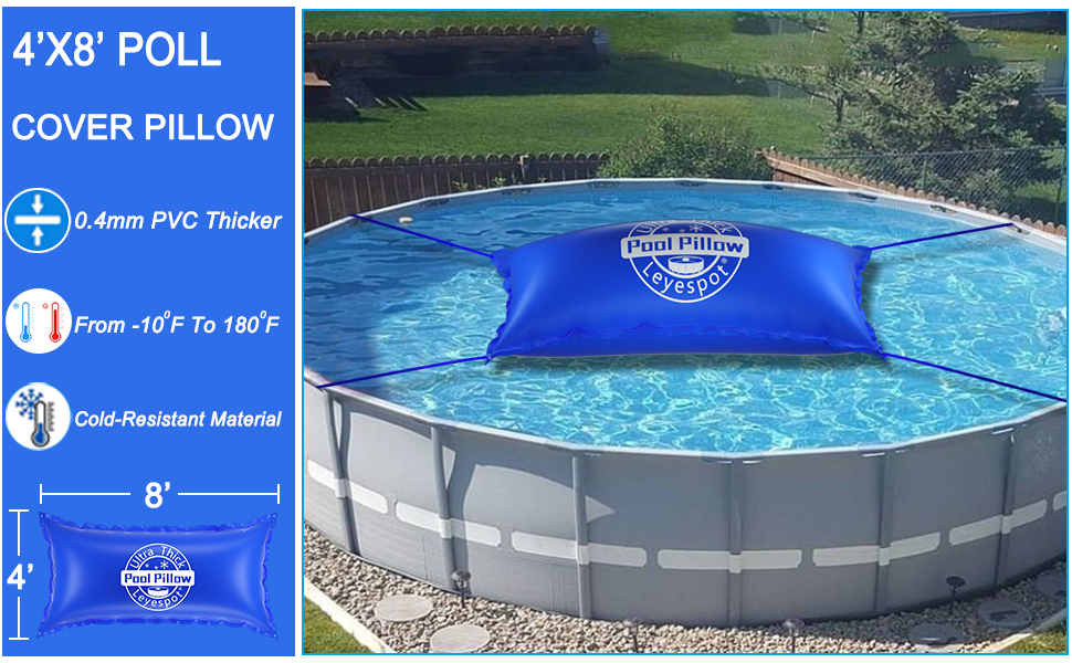4x8 Ft Pool Pillows for Above Ground Pools, 0.4mm Ultra
