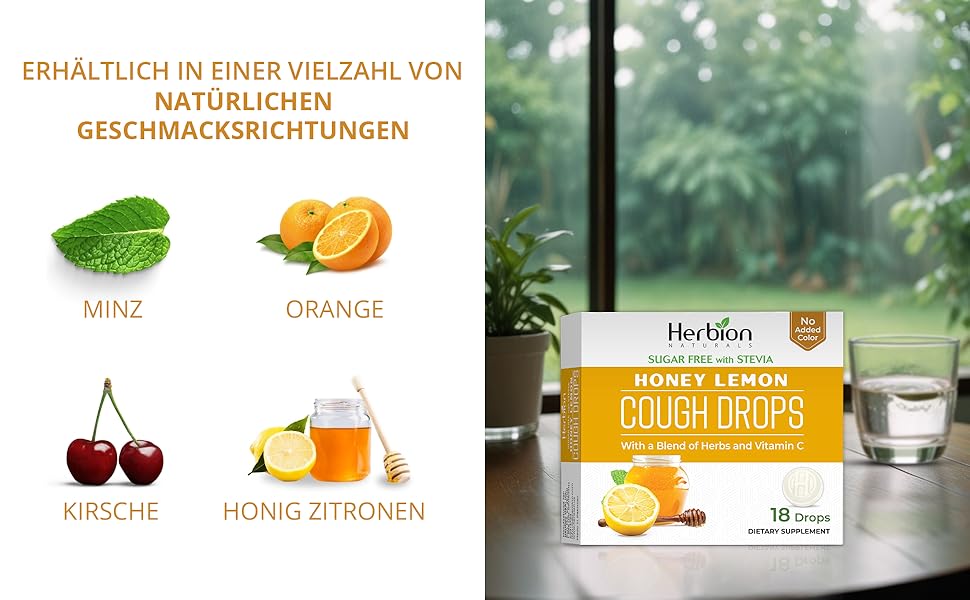 Herbion Naturals cough lozenges honey lemon cough drops honey lemon sore throat vitamin c