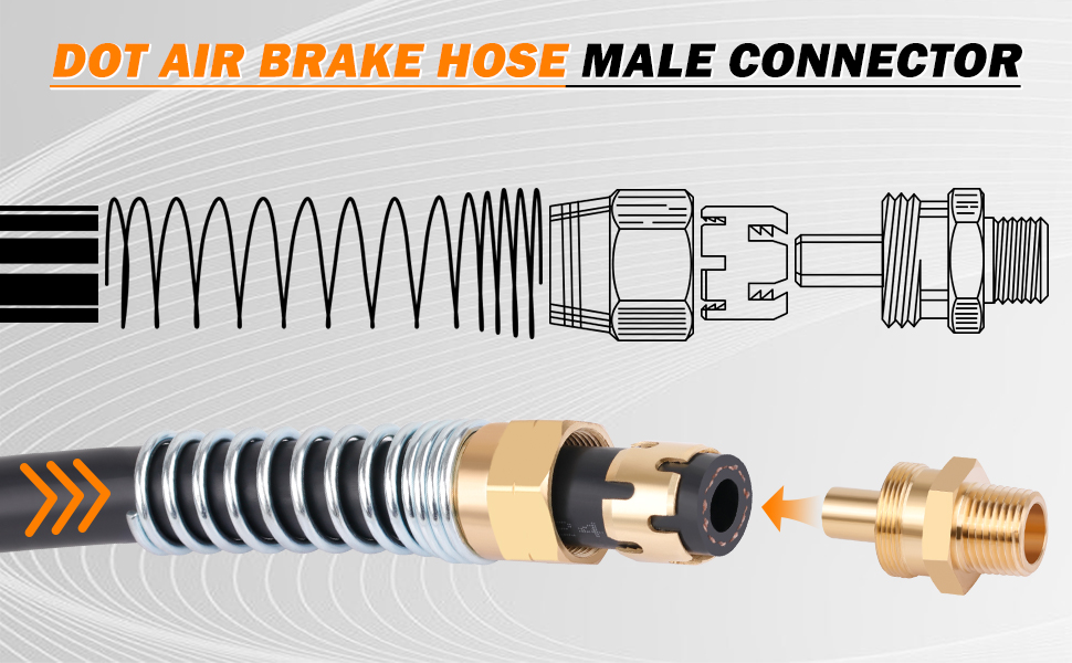 HASAOMOI 35PCS Brass DOT Air Brake Hose End Fitting Kit,5