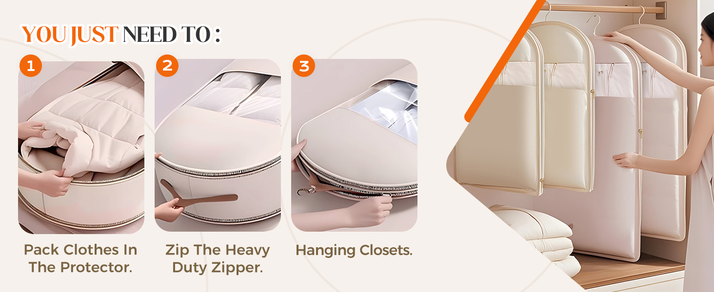 Space Saving Hanging Garment Bag