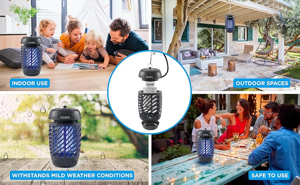 Coby Bug Zapper for Outdoor & Indoor, 10W, Covers 800 Sq