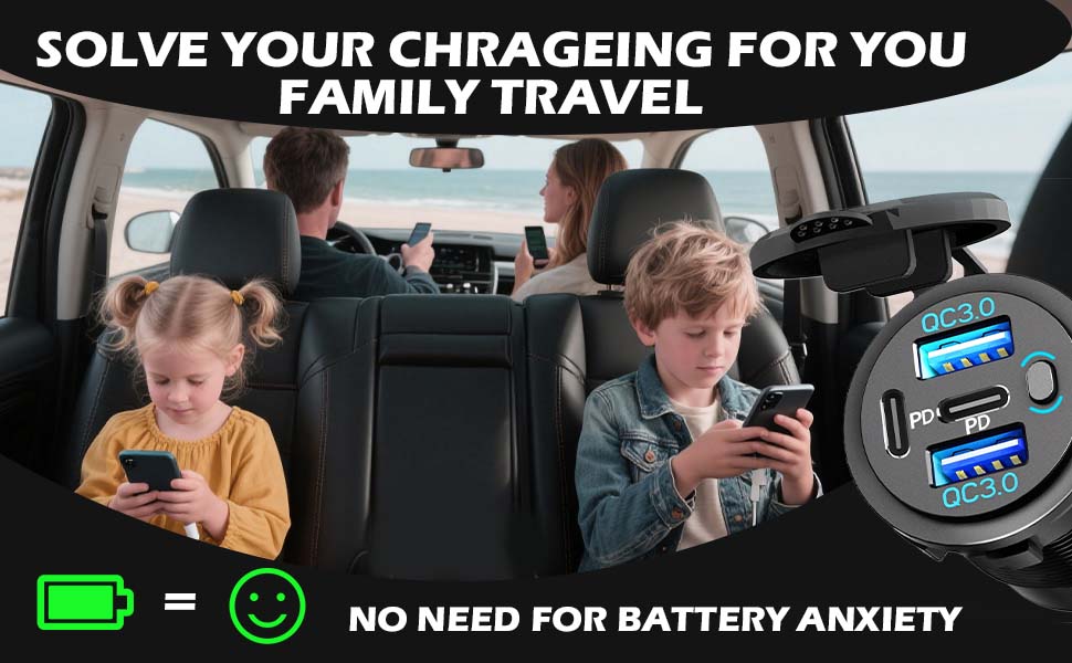 12V USB Outlet C Car Charger