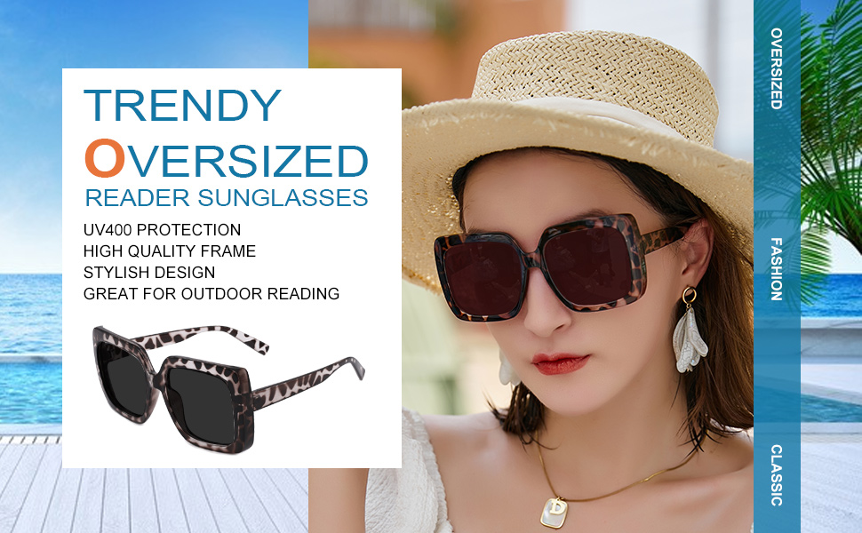 OCCI CHIARI Oversized Reader Sunglasses Women Reading Glasses Sunglasses