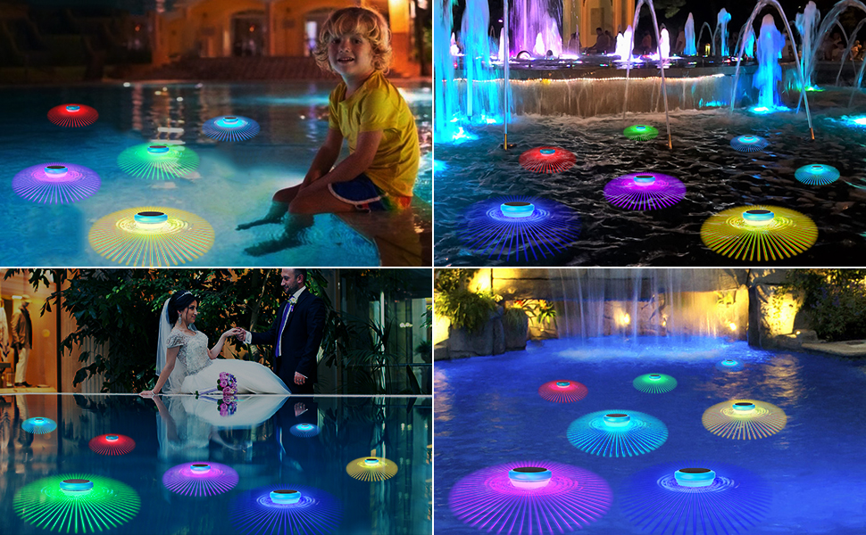 Floating Pool Lights, Solar Pool Lights with RGB Color