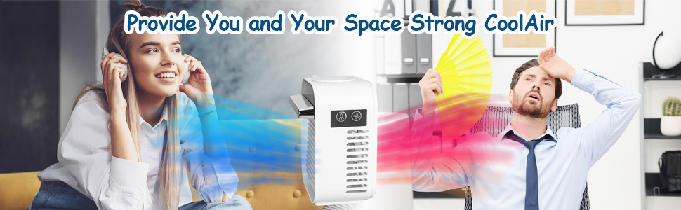 Segmented image showing the air conditioning effect of blue cold air and red warm air flow in an office environment.