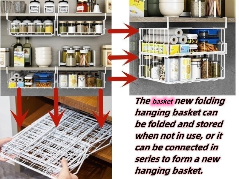 𝐔𝐧𝐝𝐞𝐫 𝐒𝐡𝐞𝐥𝐟 𝐁𝐚𝐬𝐤𝐞𝐭 Storage 2Pack 12.6in Metal Under