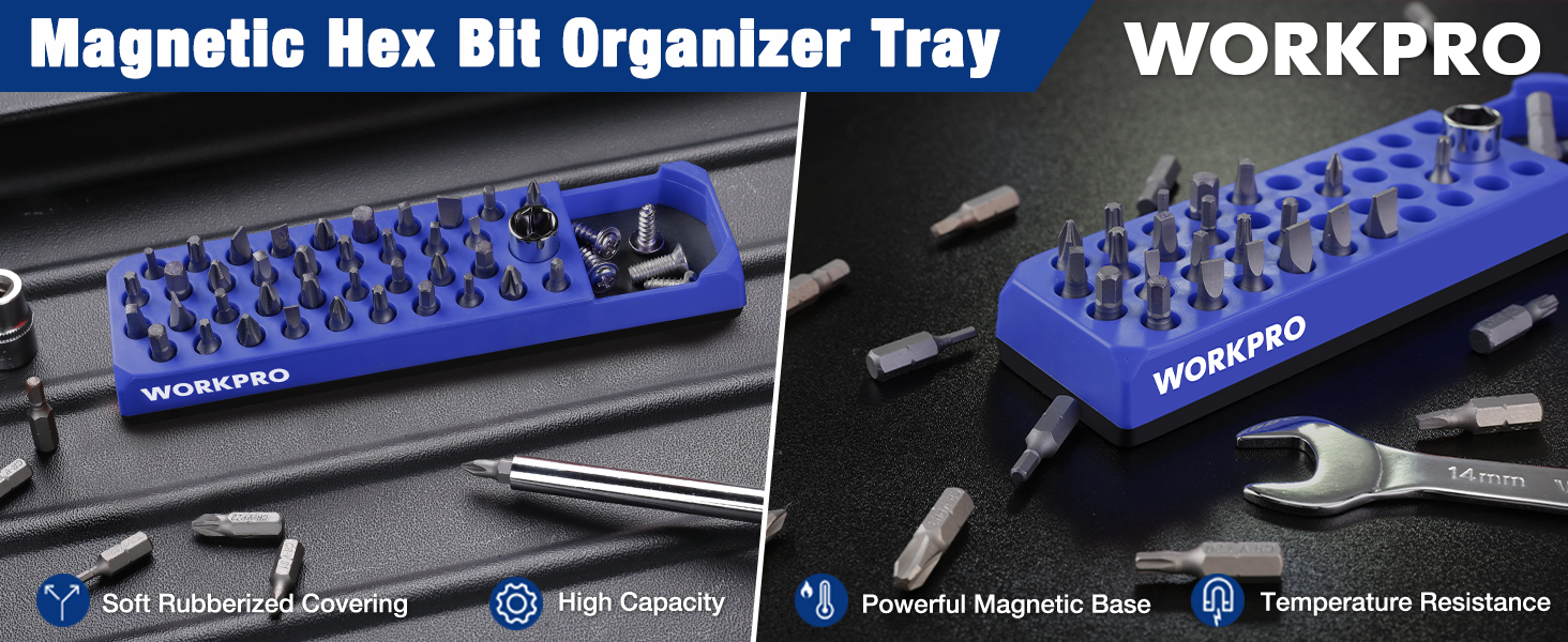 WORKPRO Hex Bit Organizer, 39 Hole Screwdriver Drill Bit