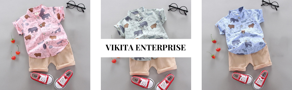 Vikita Enterprise Boys Printed Shirt Wirh Shorts Collection