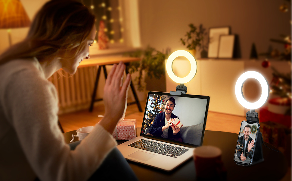 Video Conference Lighting Kit, Ring Light for Computer