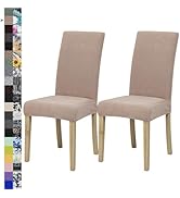 Dining Chair Cover,Dining Room Chair Covers Set of 2,Jacquard Stretch Kitchen Chair Cover,Detacha...
