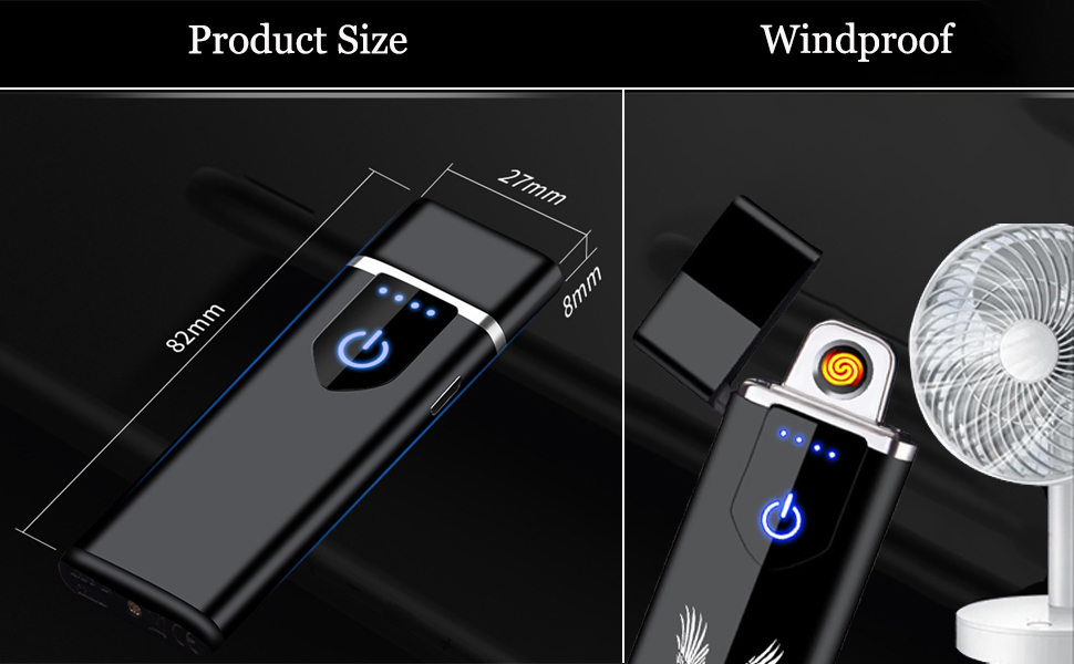 Electronic Lighter, USB Rechargeable Lighter With LED