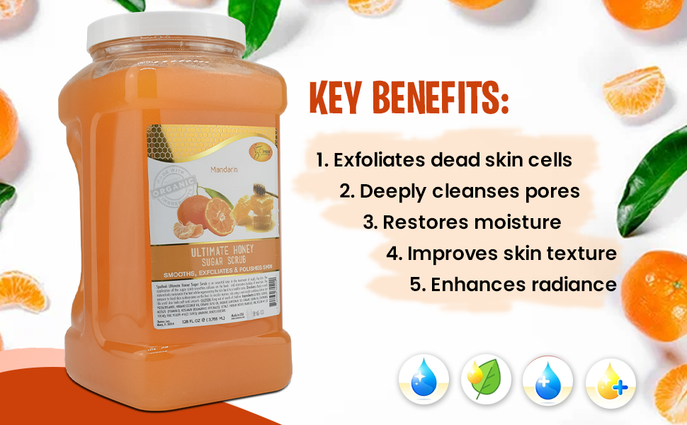 Body Scrub, Mandarin Honey, 128 Oz