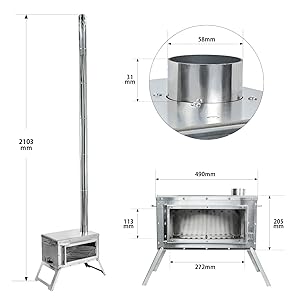 Amazon.co.jp: MOON LENCE 薪ストーブ 二次燃焼 耐熱ガラス窓