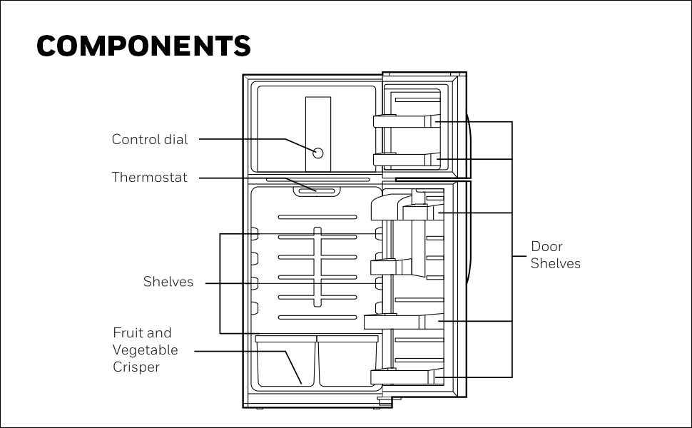 Full Size Refrigerator 18 Cu Ft with Top Freezer, Double