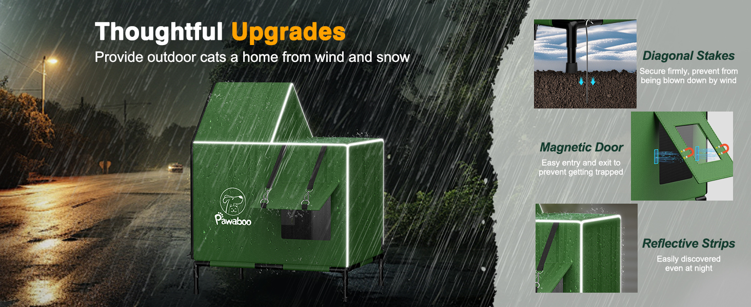 warm windproof weatherproof outside feral cat house shelter for kitten