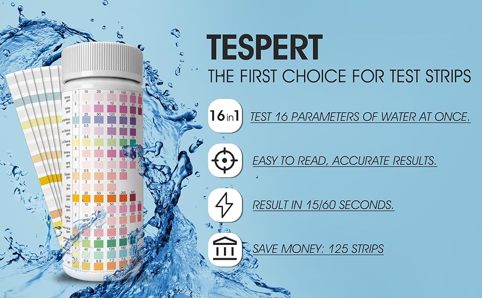 Water Testing Kits for Drinking Water 125 Strips 16 in 1 Drinking