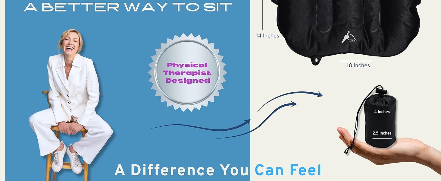 Back support pillow Air Posture Pillow by Nyack Exchange, Travel Back Pillow for airplane seat