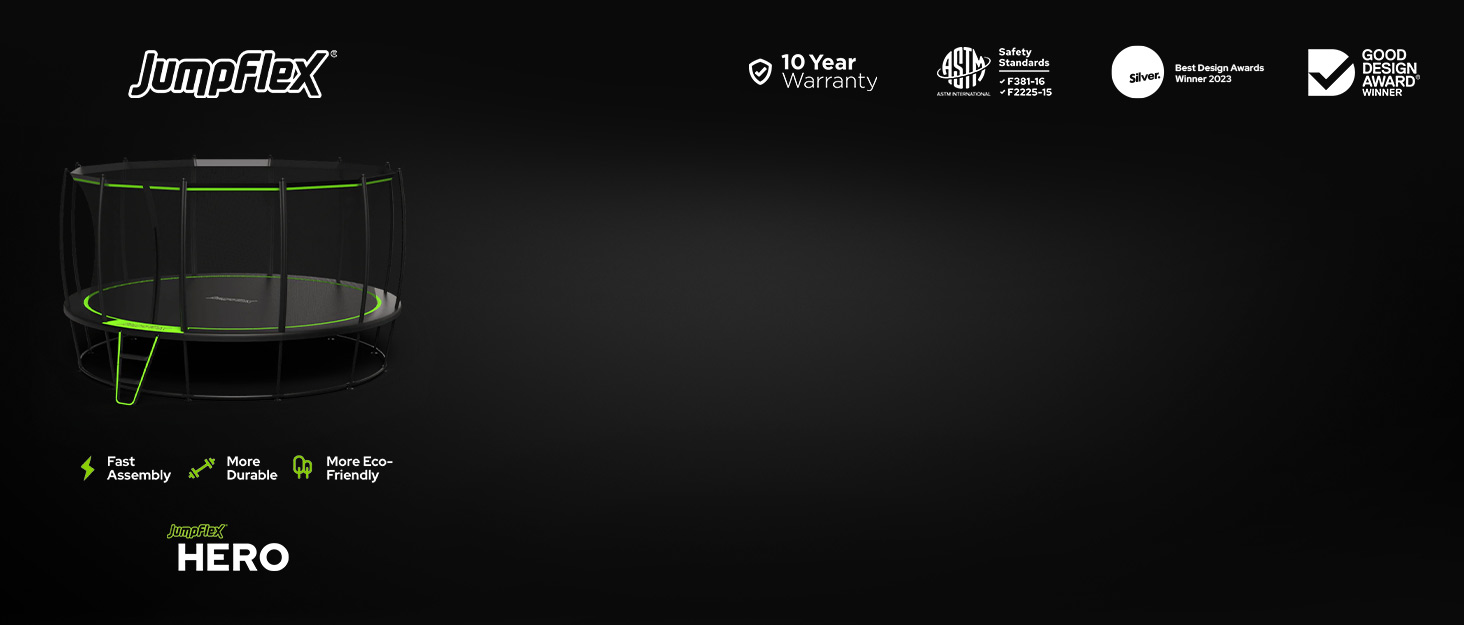 Jumpflex Flex120 12 Foot Trampoline for Outdoors with Full