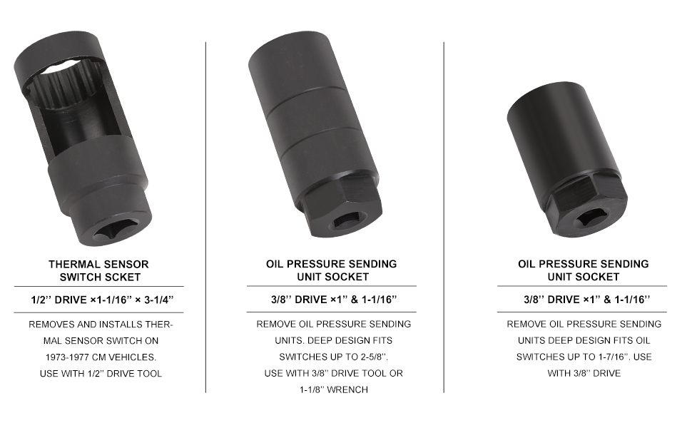 WYNNsky Master Oxygen Sensor Socket, Oil Pressure Sensor
