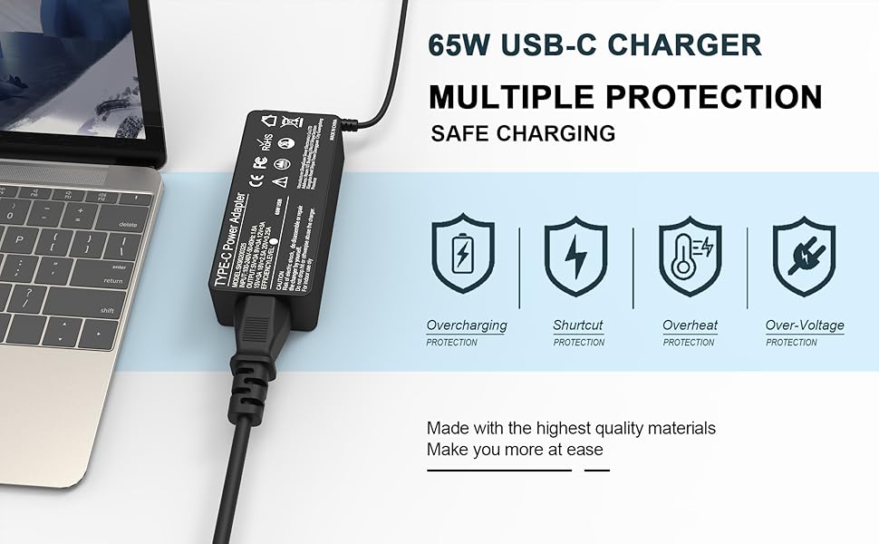 65W 60 Watt USB C Laptop Charger for Dell Latitude 5430