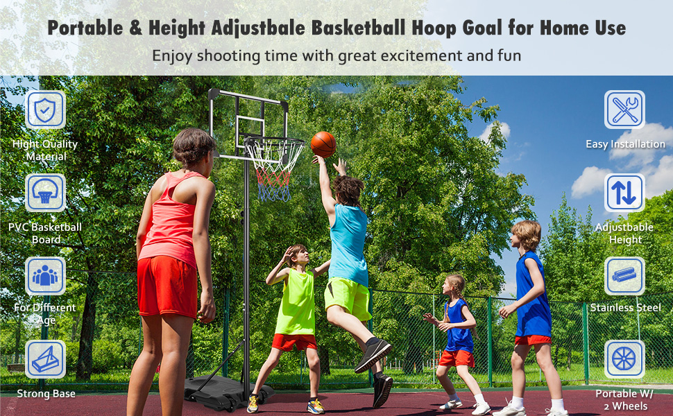 Portable Basketball Hoop Goal Basketball System Stand