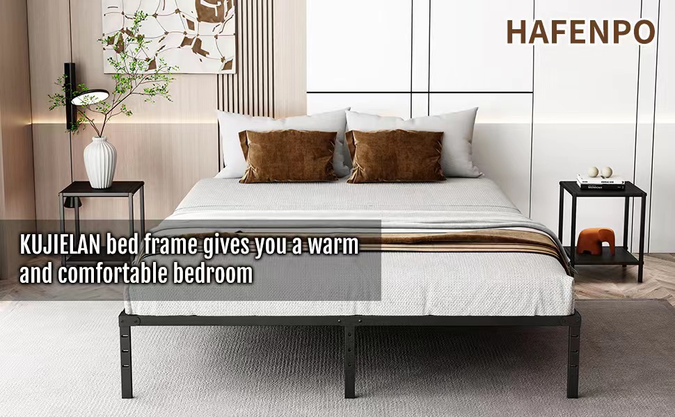 Hafenpo 18 Inch Queen Bed Frame Durable Platform Bed