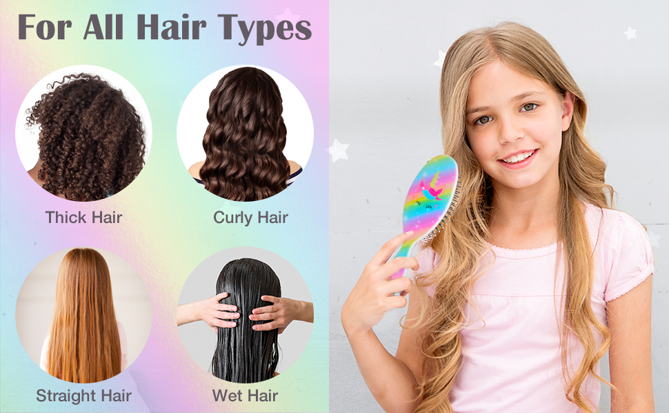 Kids Hair Brush Girls, Toddler Wet Dry Hair Brush