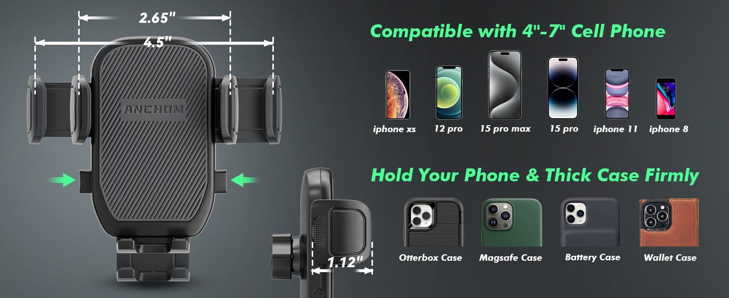 ANCHOM 2 Pack Cup Holder Phone Holder, Upgraded 2 in 1 Cup