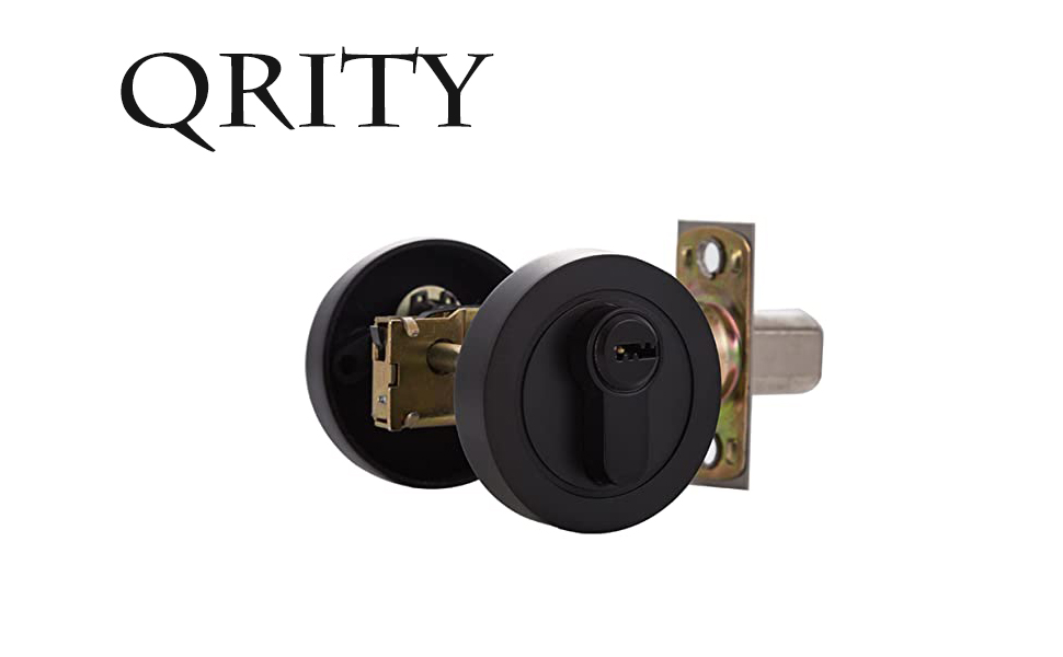 Qrity 1 PCS Deadbolt Door Lock, Round Single Cylinder Lock, Zinc Alloy Deadbolt Lock, Security