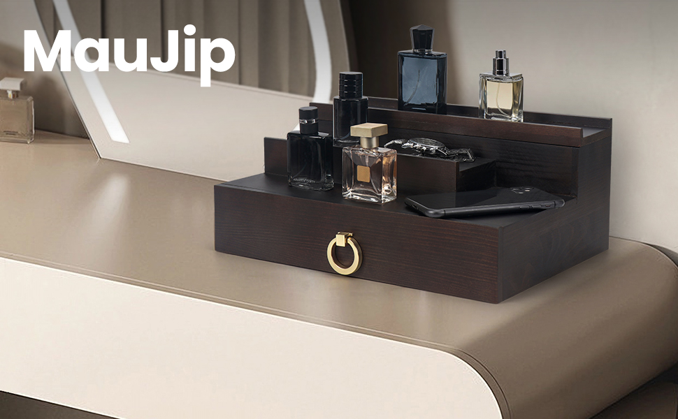 Cologne Organizer for men 3 Tier Wooden Cologne Display